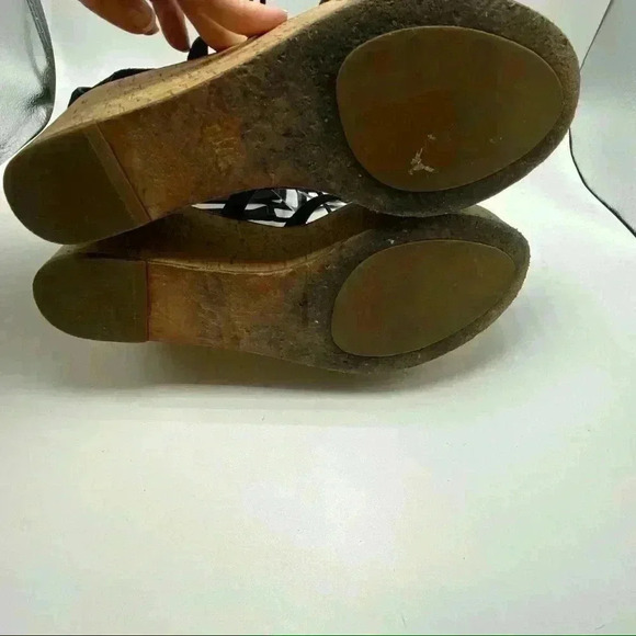 Lace up platform espadrille Frye heather cork platform suede  gladiator - Picture 6 of 8